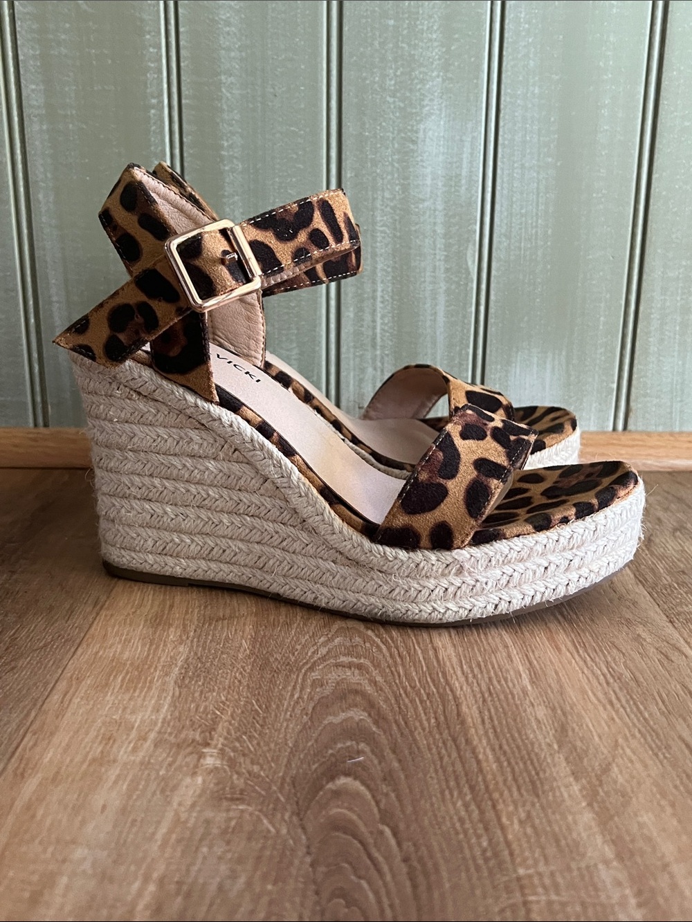 Leopard Print Espadrille Wedge Sandals - LIKE NEW!